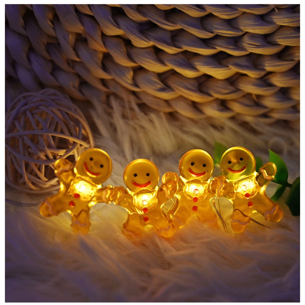Dây Đèn led Trang Trí Giáng Sinh 5m usb / Pin Loại gingerbread man rgb