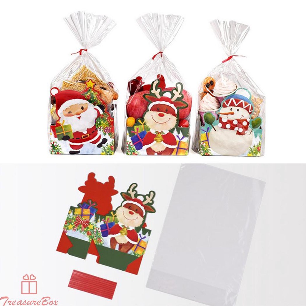 Santa Claus Theme Candy Storage Boxes Pack of 10 for Christmas Celebrations