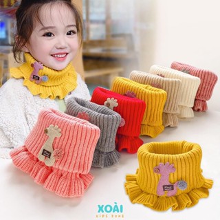  Khăn Len Ống Quàng Cổ Cho Bé Từ 0-12 Tuổi Hình Chú Hươu Cao Cổ Chất Liệu Len Dệt Kim Ấm Áp- KO002 