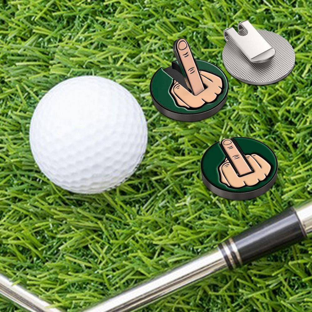 Mmluck Đánh Dấu Bóng golf Ngón Giữa Bằng Kim Loại Màu Xanh Lá Cây Vui Nhộn Đánh Dấu Vị Trí Bóng Gôn Hình Ngón Giữa Ngón Giữa Vui Nhộn