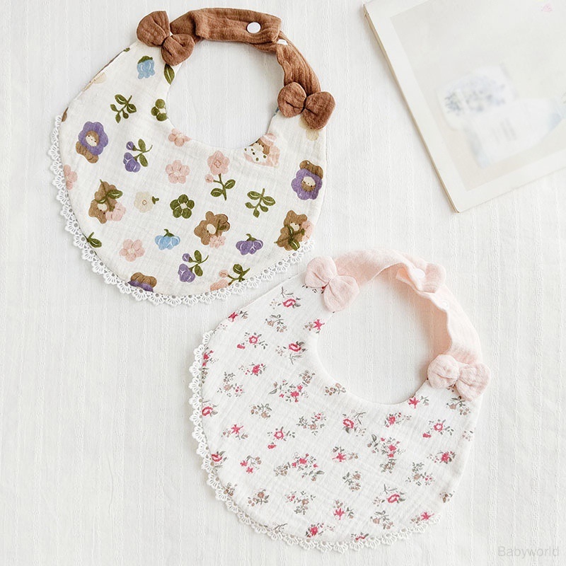 Khăn Lau Cho Bé Gái Sơ Sinh Bằng Vải cotton In Họa Tiết Nơ