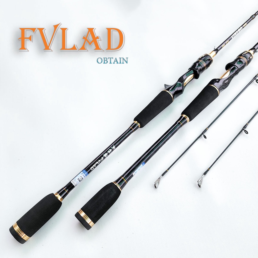 Cần câu lure carbon 2 ngọn FVLAD Dùng cho máy đứng và máy ngang FVLAD CM17