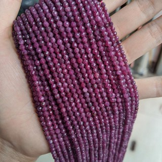 Ruby Chuỗi Hạt Đá ruby Tự Nhiên Cắt Góc Nhỏ Làm Trang Sức Màu Đỏ ruby