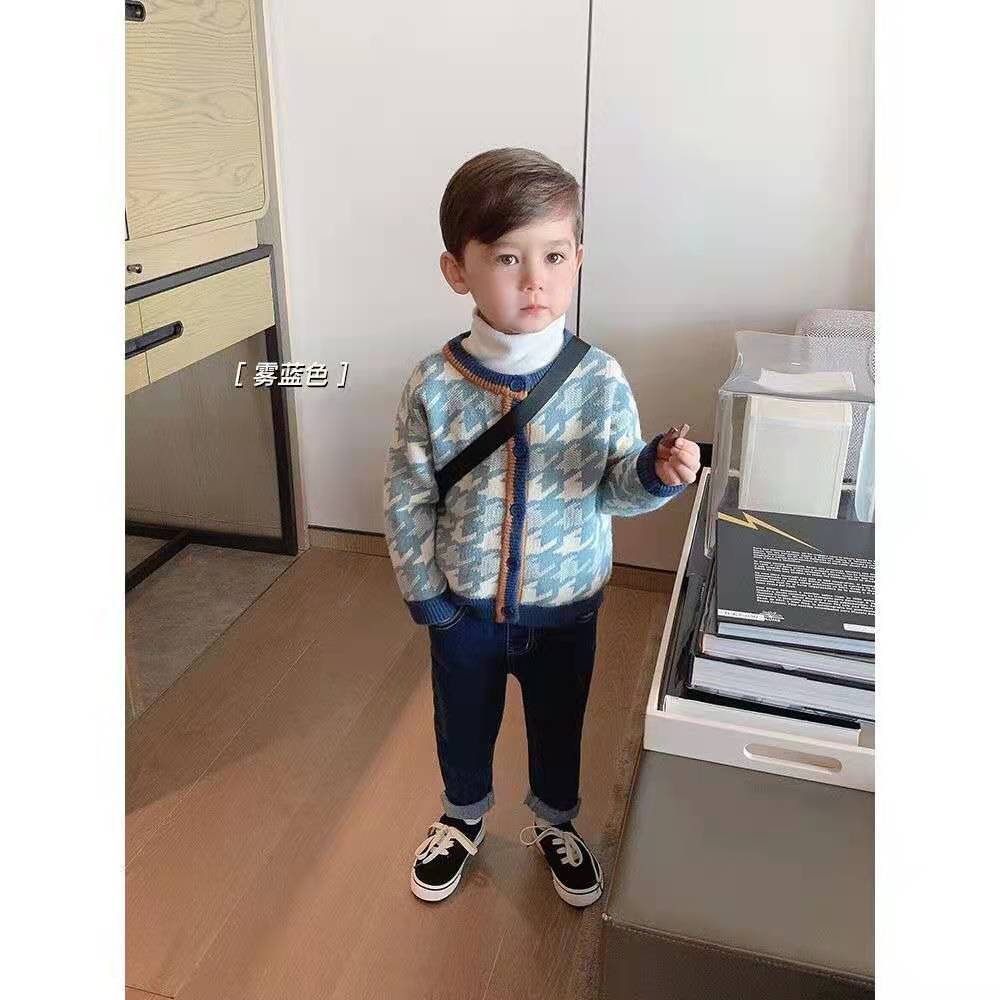 Áo Khoác Len Dệt Kim Phong Cách Thời Trang Xuân Thu Mới Dành Cho Bé Trai