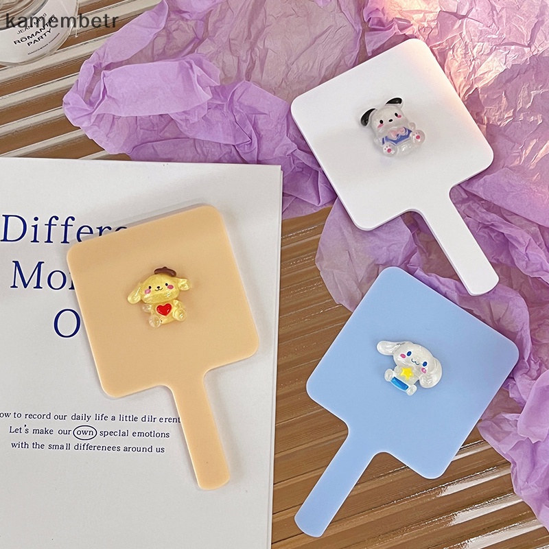 Kam Gương Trang Điểm Cầm Tay Hình Vuông Nhỏ Gọn Họa Tiết Hoạt Hình Xinh Xắn Cho Nữ
