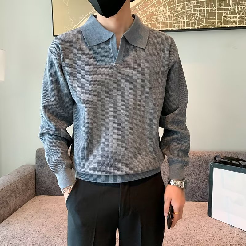 Áo Len Dài Tay Cổ v Thời Trang Nam Tính Mới