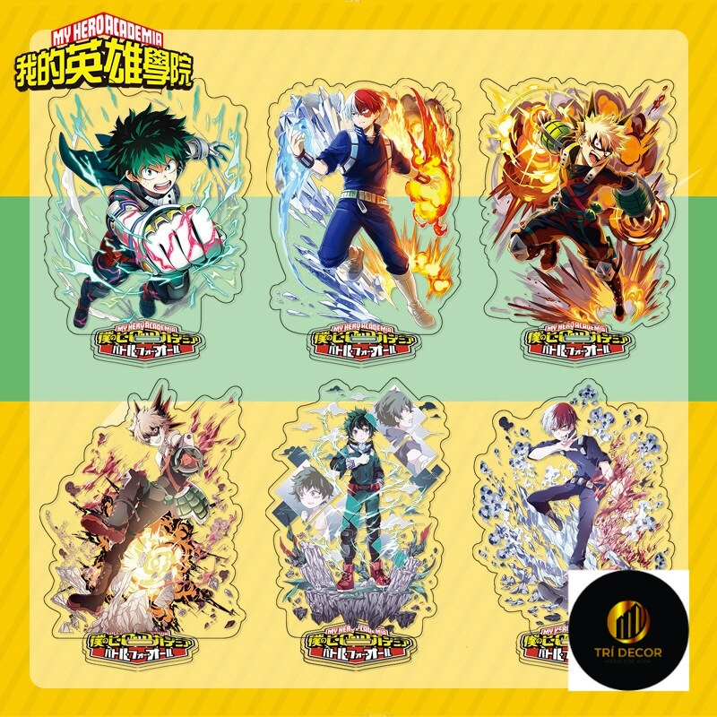Mô hình Standee Học Viện Anh Hùng Anime My Hero Academia Midoriya Izuku Bakugou Katsuki Todoroki Shoto decor để bàn