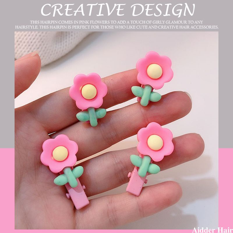 🍒🍒Kẹp tóc mái hoa tulip màu sắc pastel nhẹ nhàng dễ thương