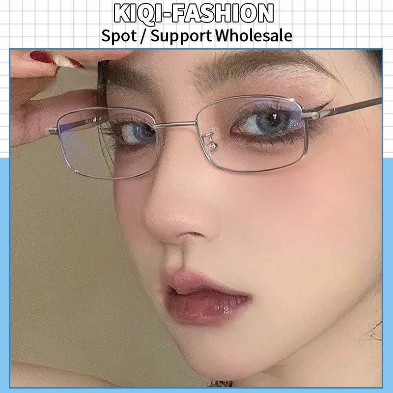(KIQI-FASHION) COD Kính Mát Gọng Kim Loại Hình Chữ Nhật Thời Trang Cho Cả Nam Và Nữ