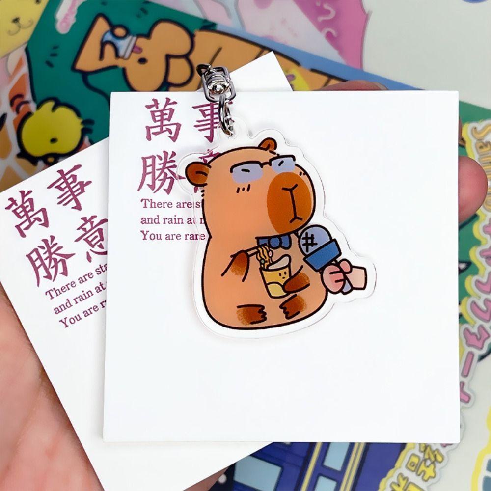 Shanhai capybara Móc Chìa Khóa Xe Hơi Bằng acrylic Hình Chú Chó Hoạt Hình Vui Nhộn Sáng Tạo