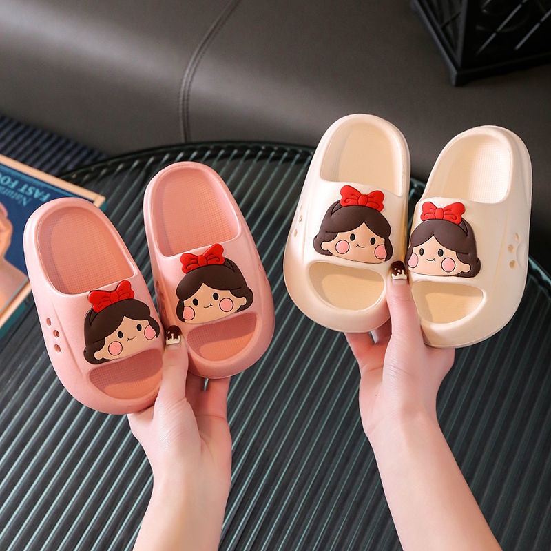 Dép lười cho trẻ em Size24-35 🌸  Hình hoạt hình công chúa dùng trong nhà đế mềm