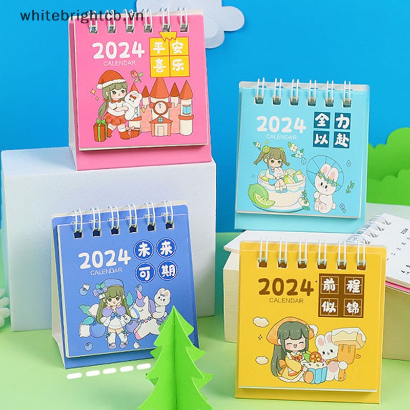 / / Cny Lịch Năm 2024 mini Để Bàn Trang Trí Văn Phòng / Trường Học Hình Thỏ Hoạt Hình Dễ Thương Nhiều Phong Cách