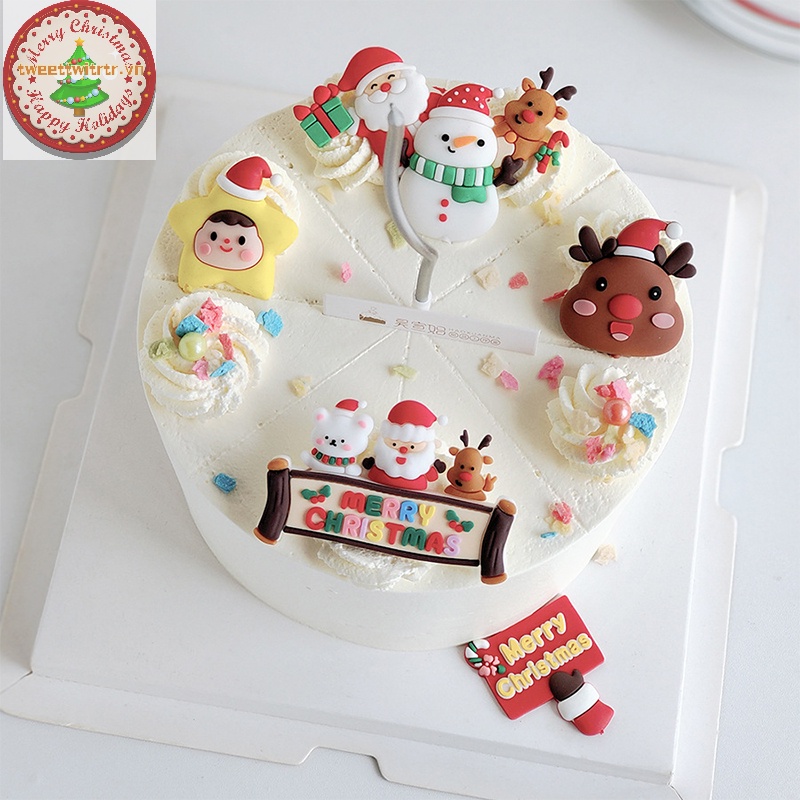Trtr Phụ Kiện Trang Trí Bánh Kem Giáng Sinh mini Mềm Mại Tự Làm Thủ Công diy vn