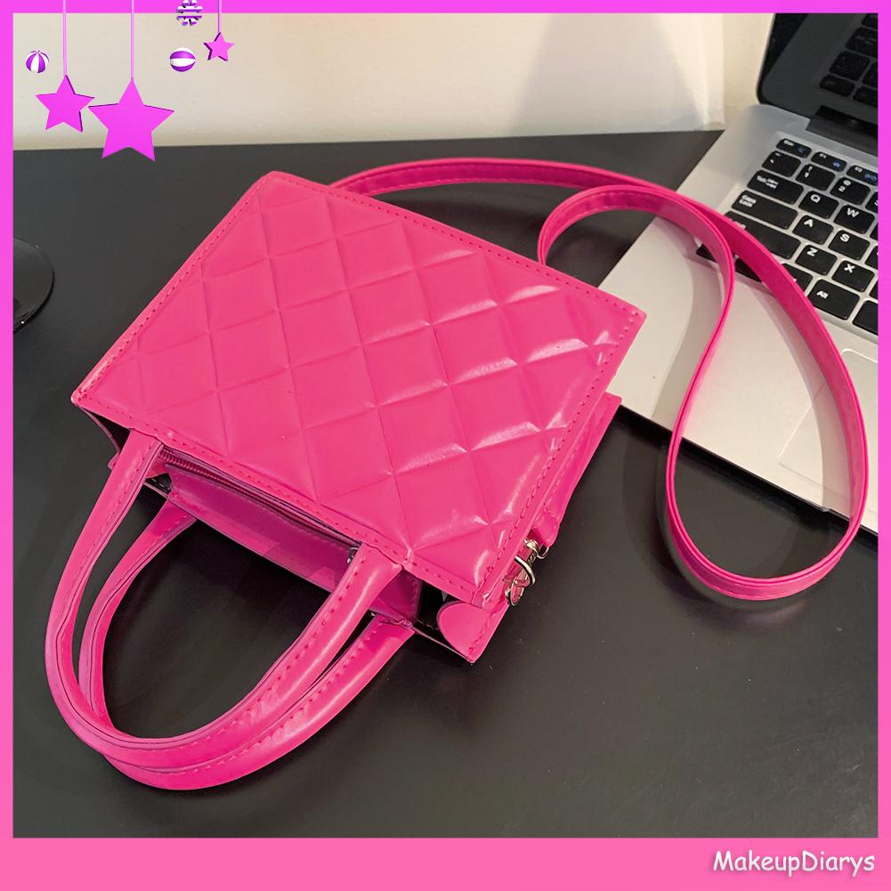 ★ Đồ Trang Điểm Trang Điểm ★ Túi Đeo Chéo Nhỏ Họa Tiết Hình Thoi Thời Trang Cho Nữ