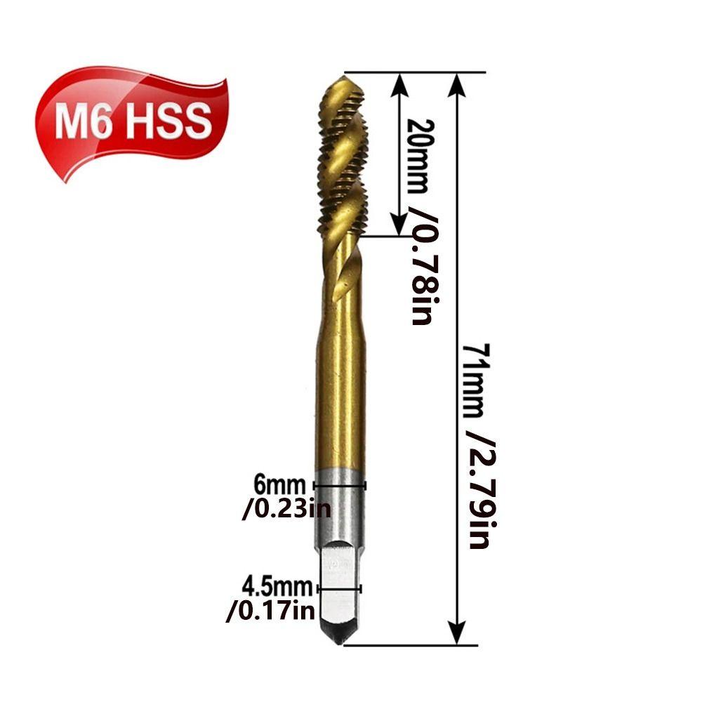 Bộ 5 Mũi Khoan Xoắn Thẳng Bằng Titan m3 m4 m5 m6 m8 hss