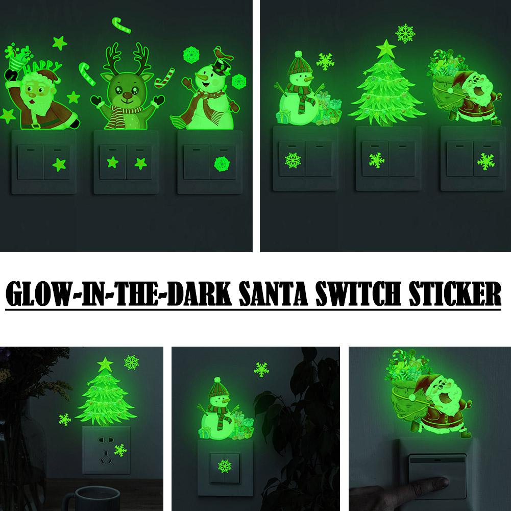 Miếng Dán Công Tắc Trang Trí Hình Ông Già Noel / Nai Sừng Tấm n2r0