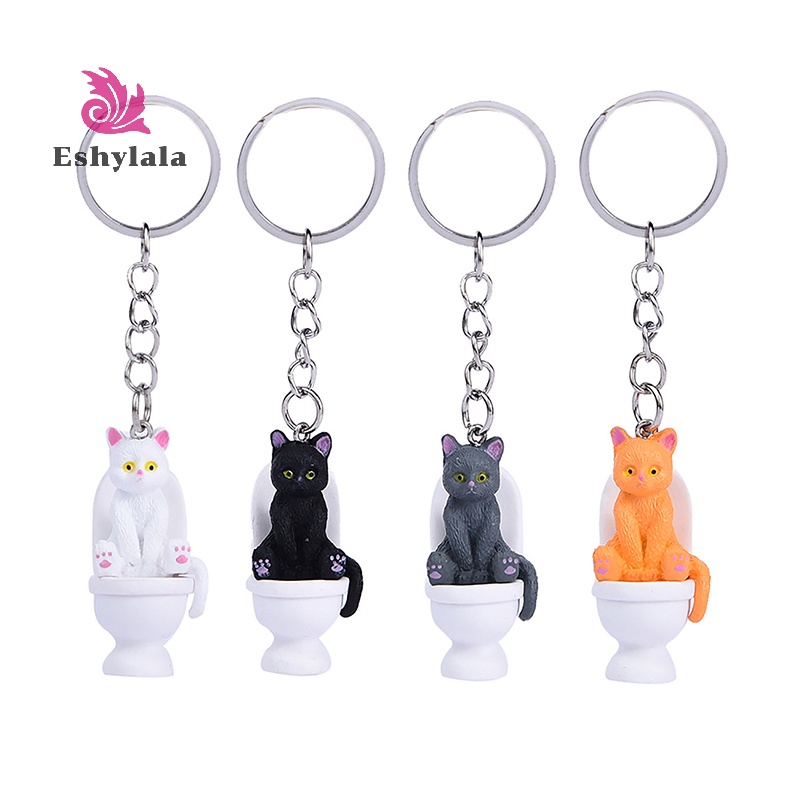 Móc Khóa Hình Chú Mèo Hoạt Hình eshylala Dễ Thương Vui Nhộn