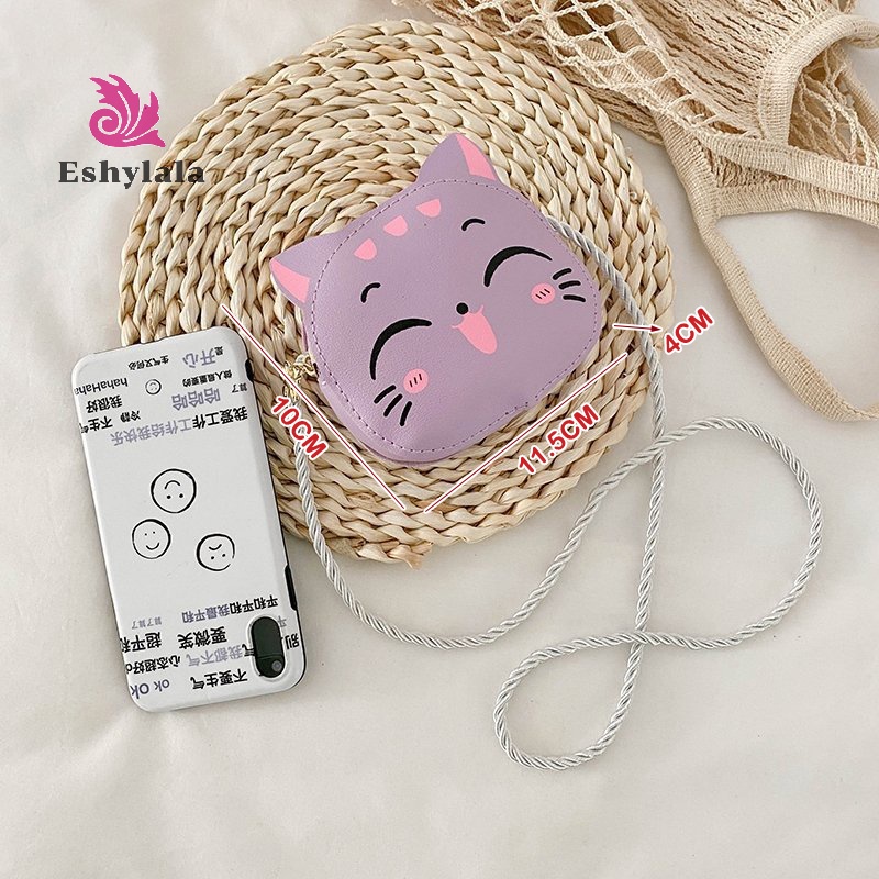 Túi Xách Đeo Chéo Hình Mèo Hoạt Hình Dễ Thương Cho Bé