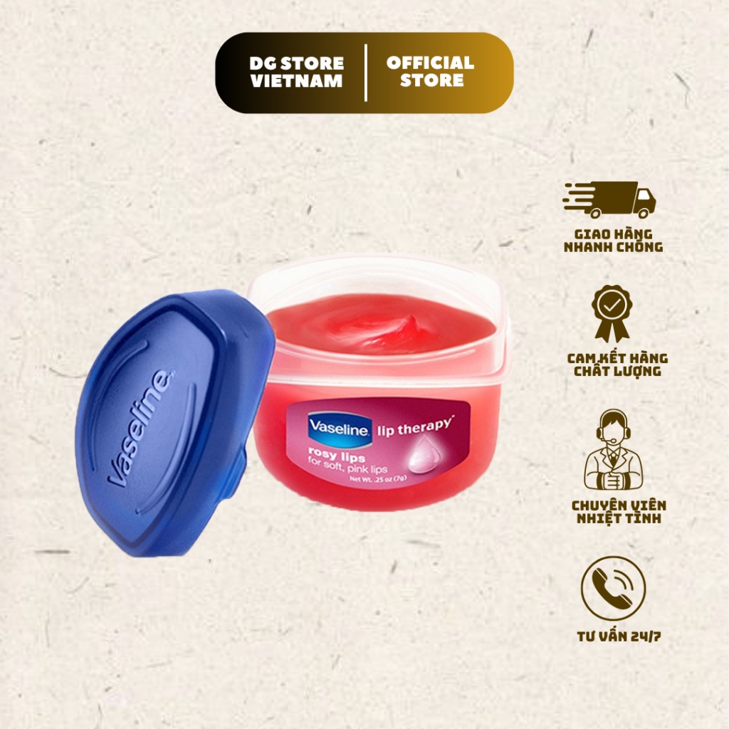 Dưỡng môi Vaseline Rosy mềm mại 7g
