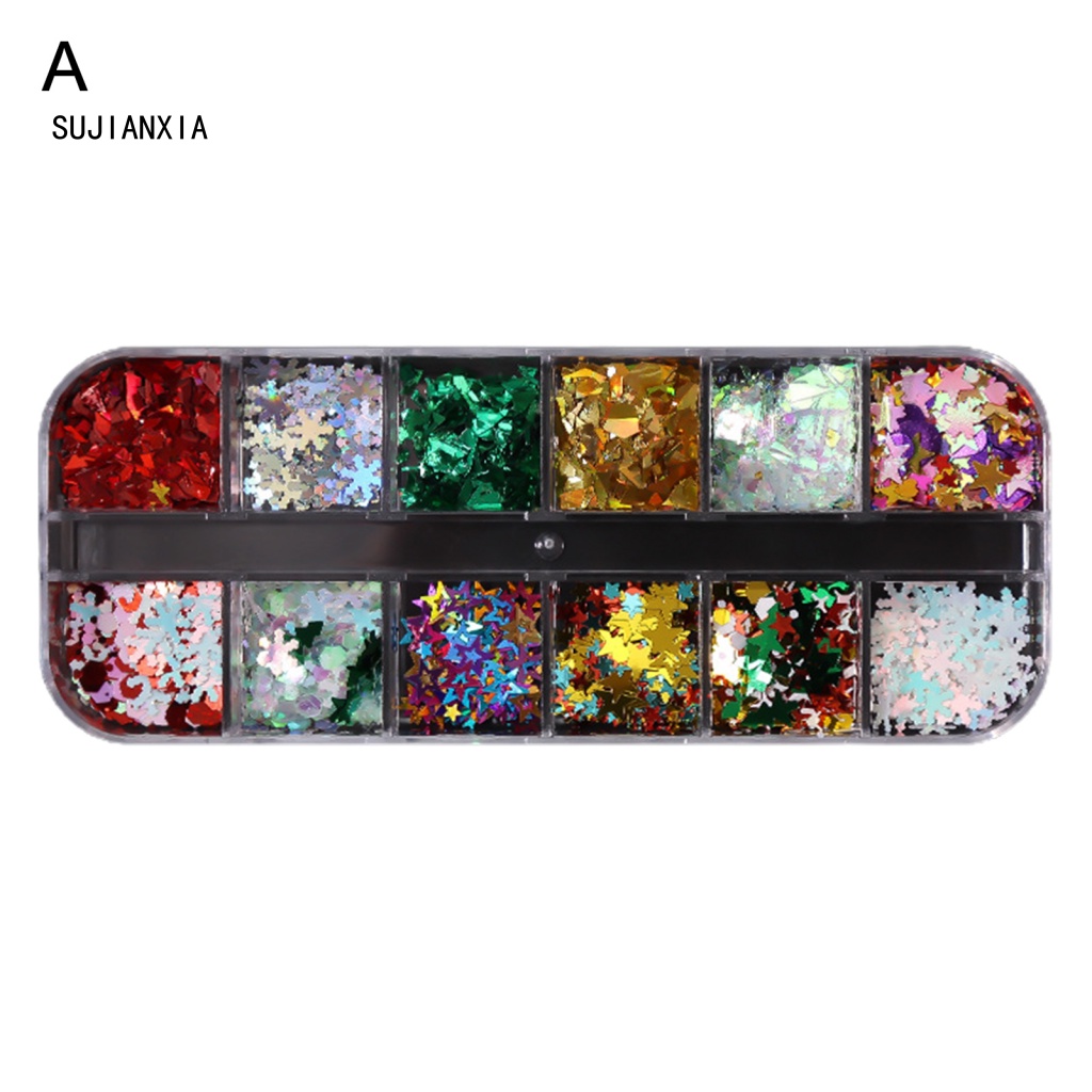 Giày Thể Thao sujianxia sujianxia Năng Động Hợp Thời Trang| 1 Hộp Sequin Hình Bông Tuyết Lấp Lánh Dùng Trang Trí Móng Tay