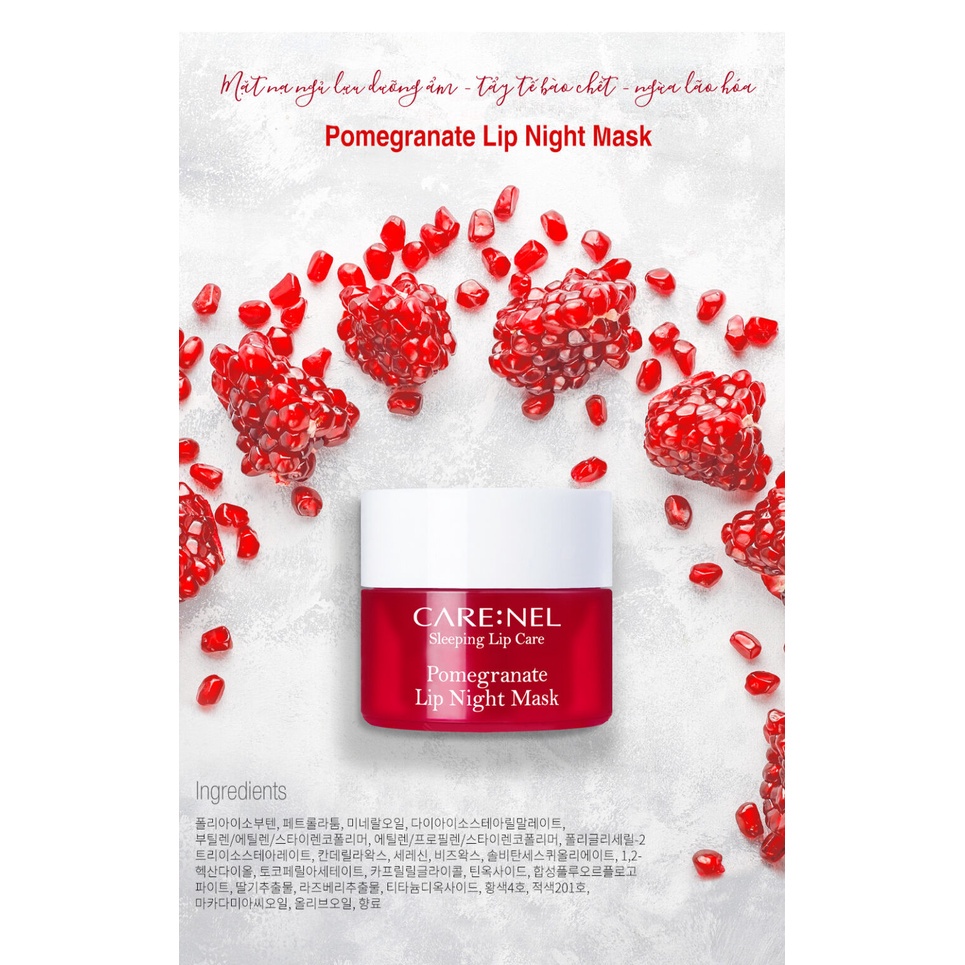 Mặt Nạ Ngủ Môi Care:Nel dưỡng ẩm và tẩy tế bào chết Lip Sleeping Mask Berry 5g