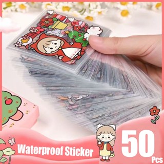 Set 10 / 50 / 100 Miếng Dán pet Trong Suốt Chống Nước Họa Tiết Hoạt Hình Dễ Thương Trang Trí Sổ Tay diy