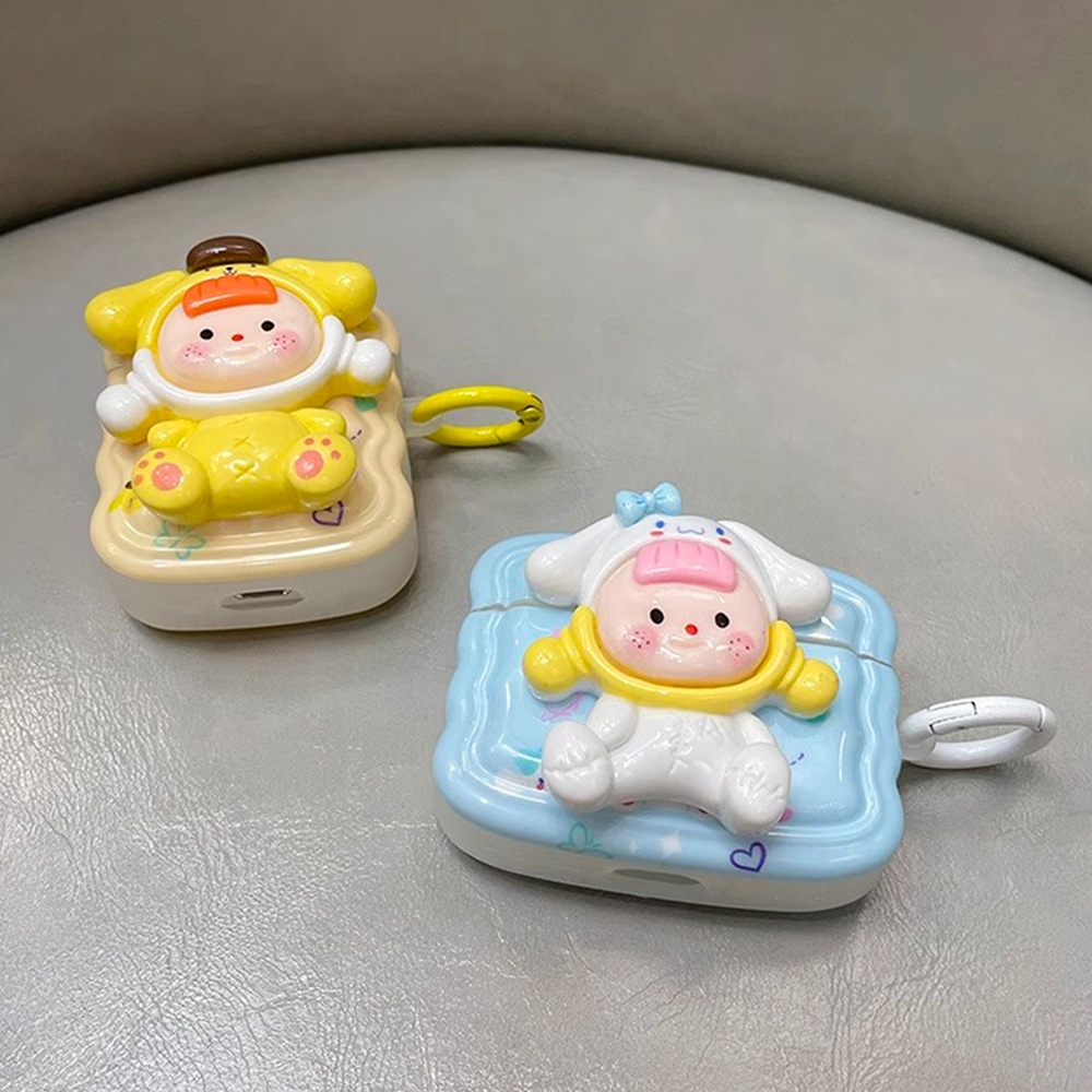 Thời Trang Vỏ Bảo Vệ Hộp Sạc Tai Nghe airpods 1 2 3 Pro 2 bluetooth Không Dây Chất Liệu Mềm Chống Sốc Hình Búp Bê 3d