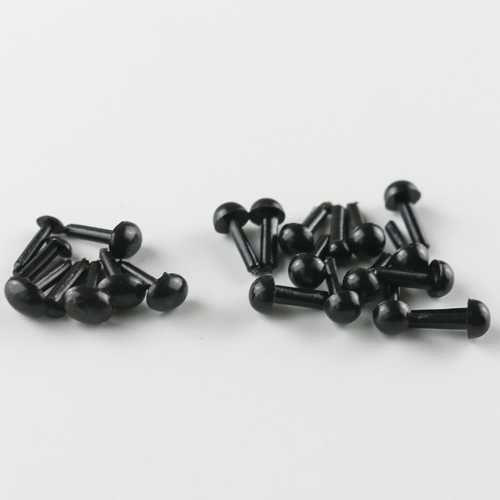 Set 100 Mắt Nhựa Cong Màu Đen Kích Thước 3mm / 4mm / 5mm / 6mm Cho Búp Bê