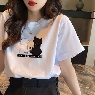 Áo thun nữ ngắn tay cổ tròn in chữ thời trang hàn quốc mới