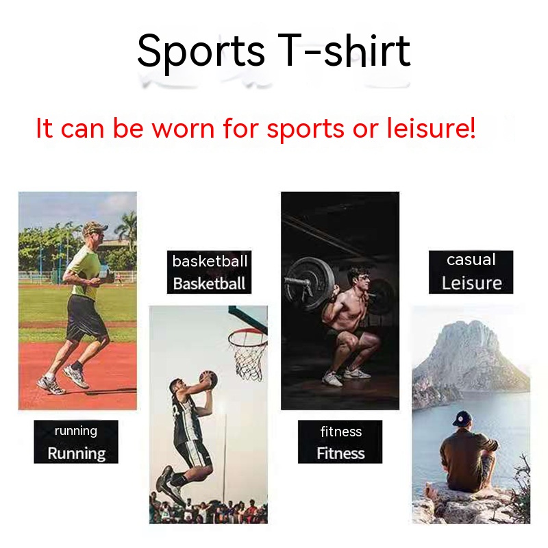 Áo Thun Thể Thao Cổ Tròn Màu Trơn Thoáng Khí Nhanh Khô Thời Trang Mùa Hè Cho Nam