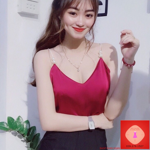Áo 2 dây phi lụa chuoi Ngọc (bảng màu phía sau )