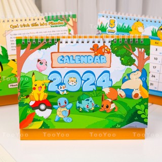 Lịch để bàn 2024 Pokemon dễ thương cute TooYoo BK00210