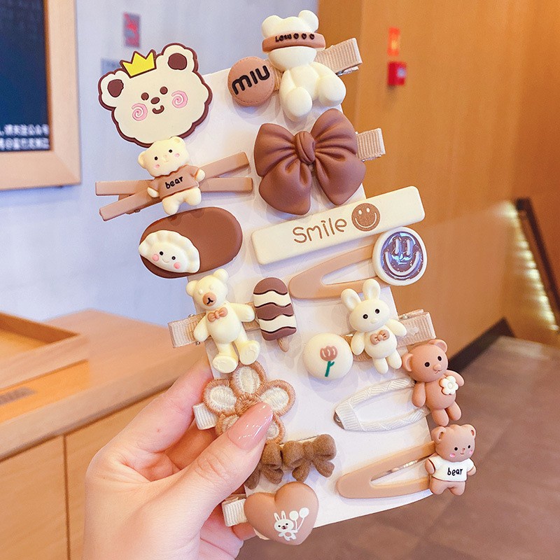 Set 14 Kẹp Tóc Hoa Dễ Thương Cho Bé Gái hb