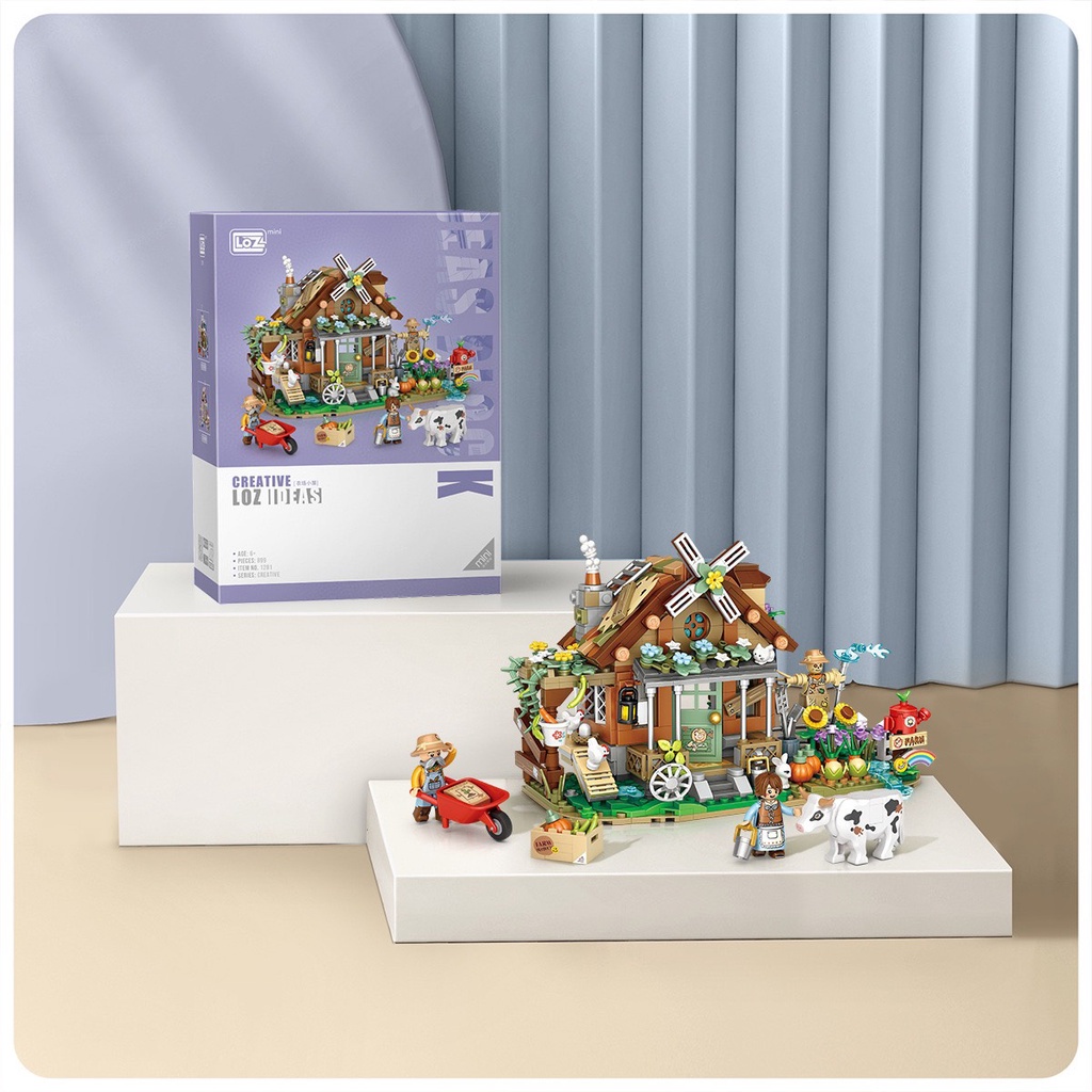 Bộ Đồ Chơi Lắp Ráp Mô Hình Tòa Nhà lắp ghép nông trại mô hình nhà LOZ 1281-Sản Phẩm Chất Lượng Cao-Quà Tặng Giáng Sinh