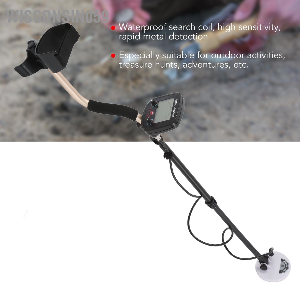Wisconsin059 Máy dò kim loại dưới lòng đất T850 có màn hình LCD quét tìm kho báu chống nước với chế độ phân biệt đối xử