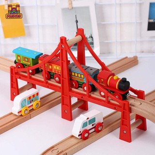 Predolo bộ đồ chơi đường ray xe lửa bằng gỗ cho bé