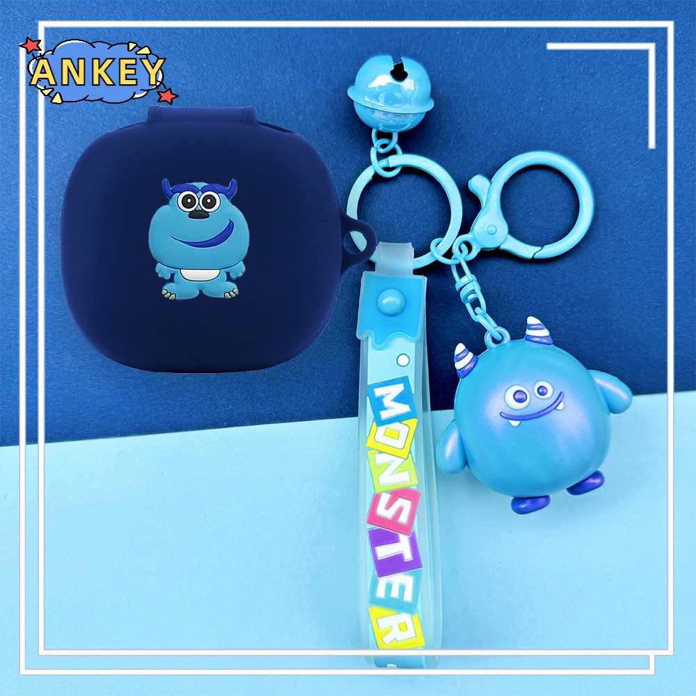 For Samsung Galaxy Buds FE / Buds 2 Pro / Buds Live Earphone Silicone Case Blue Monster Earbuds Soft Protective Headphone Cover Headset Skin with Doll