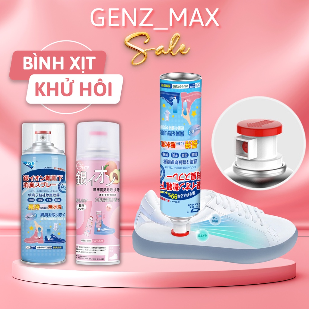 Bình Xịt Khử Mùi Giày Công Nghệ Bạc AG+ Dung Tích 260ml Khử Mùi 24h, Chai Xịt Khử Mùi Giày Tỏa Hương Thơm Chống Hôi Chân