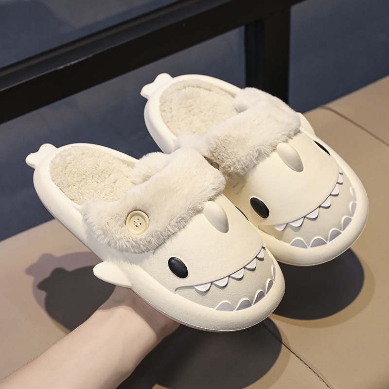 🐬Hoạt Hình Dép cotton Đi Trong Nhà Đế Dày Chống Trượt Không Thấm Nước Thời Trang Thu Đông 2023 Cho Cặp Đôi