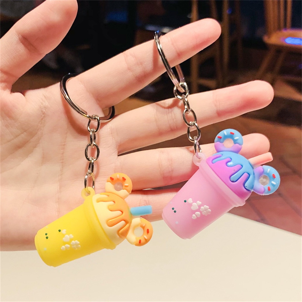 Dễ Thương Móc Khóa Hình Ly Kem / Ly Sữa / Kẹo / Que Kem Màu Socola Xinh Xắn Cho Nữ