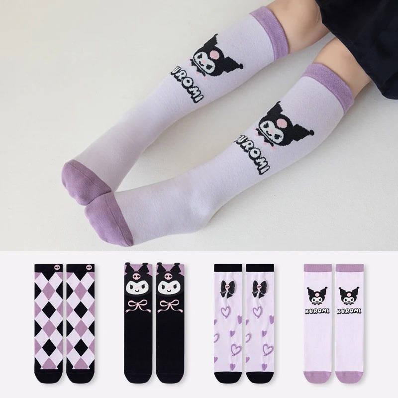 Vớ cotton Cổ Trung Họa Tiết Hoạt Hình sanrio Nhật Bản Dễ Phối Đồ Cho Bé