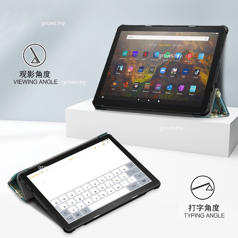 Bao Da Máy Tính Bảng pu Thông Minh Cho amazon kindle fire hd 10 hd10 plus 2021 10.1 '' t76n2b t76n2p Ốp