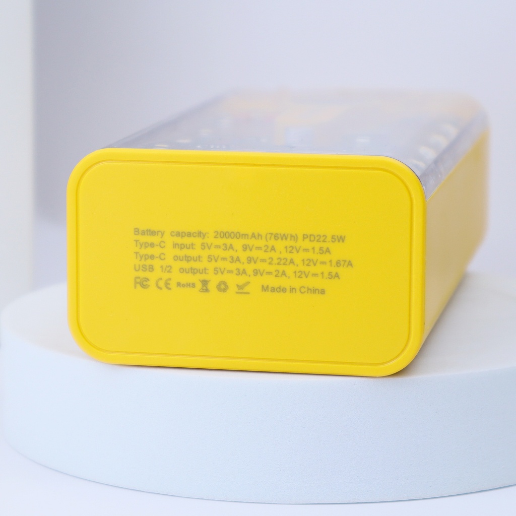 Pin Sạc Dự Phòng CyberPunk 20.000mAh Trong Suốt - Sạc Nhanh 66W, 10 Đèn Cực Sáng, Sẵn 4 Dây Sạc Nhanh -