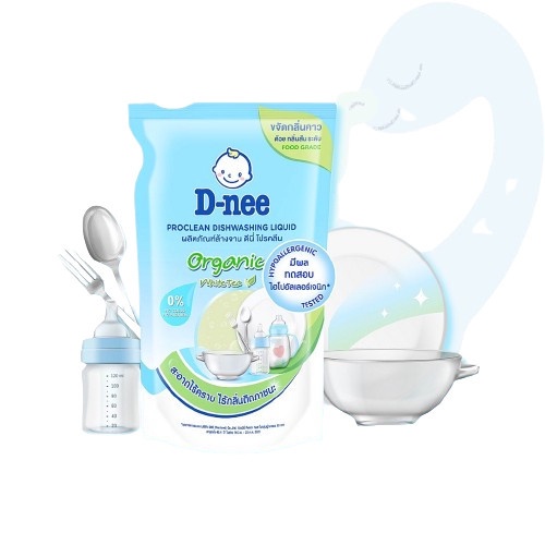 Nước Rửa Bình/Xúc Bình Sữa Dnee Thái Lan 600ML/500ML - Mẫu Mới - Hàng Chuẩn Thái Lan