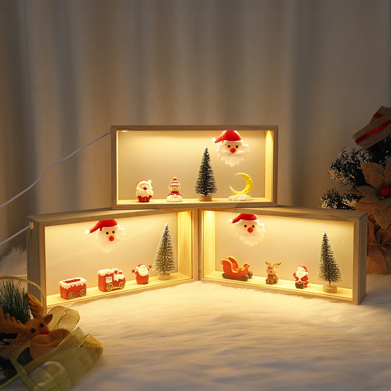 Đèn Kính Phát Quang Hình Ông Già Noel Trang Trí Cây Thông Noel