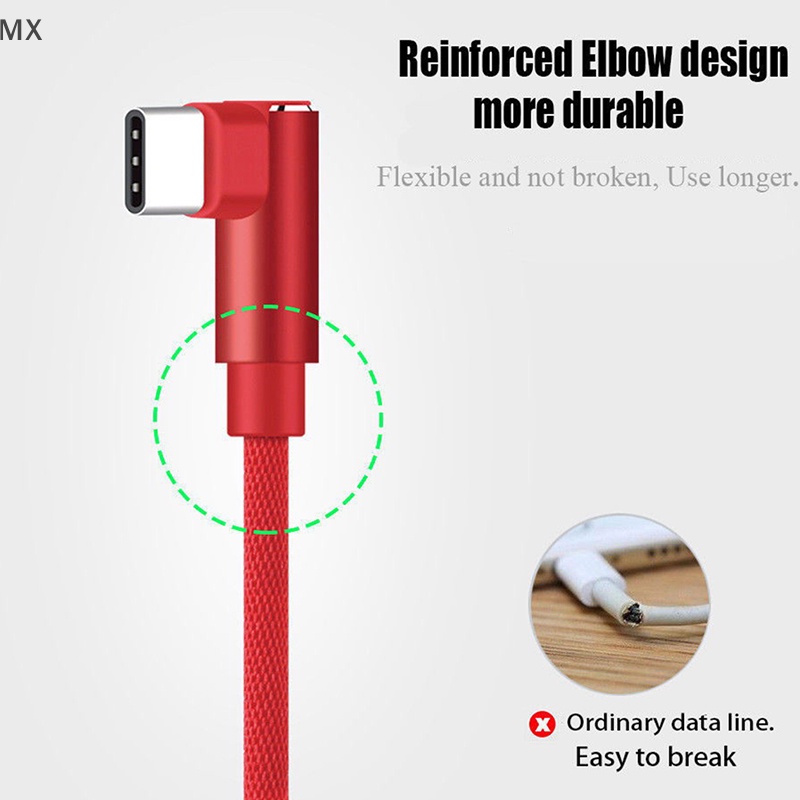 Cáp Sạc Nhanh Dây Bện mingxuan2 Góc 90 Độ Cổng type c / ios / micro usb vn