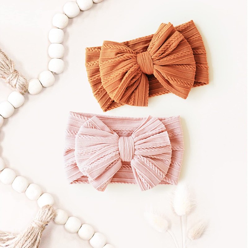 Băng Đô Vải nylon Co Giãn Đính Nơ Xinh Xắn Cho Bé Gái