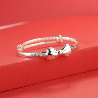 Lắc tay bạc cho bé gái hình nơ khắc tên ltenscgvn0022 shop công giáo