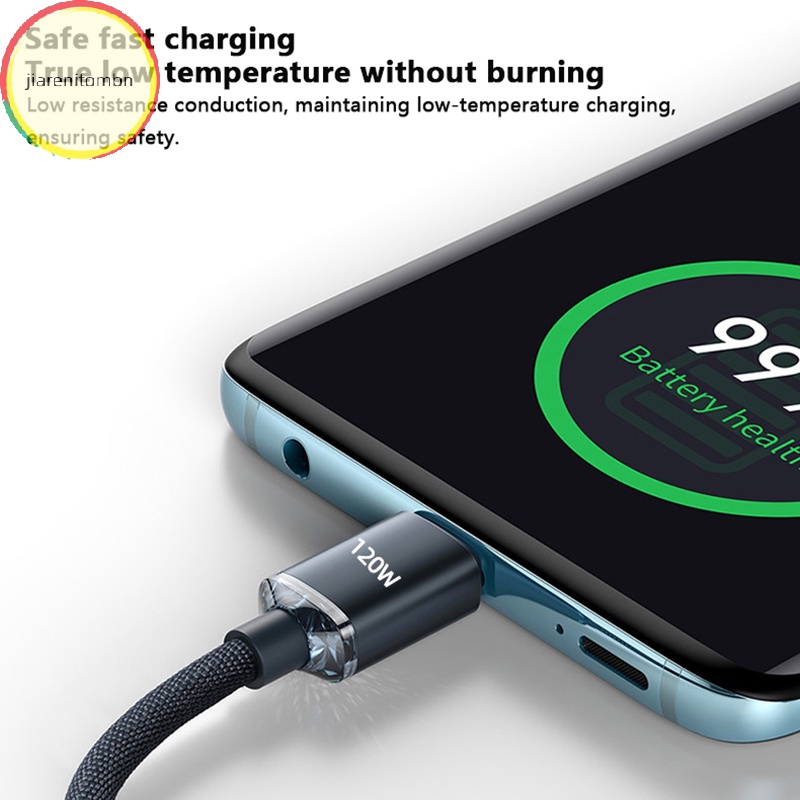 Jiarenitombn Dây Cáp Sạc Nhanh 120w 0.25m 1m 1.5m 2m Cho iphone 15 pro max xiaomi 13 oneplus poco oppo pd
