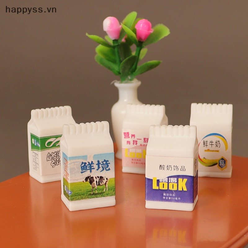 Set 5 Hộp Sữa Thu Nhỏ Trang Trí Nhà Búp Bê 1 / 12